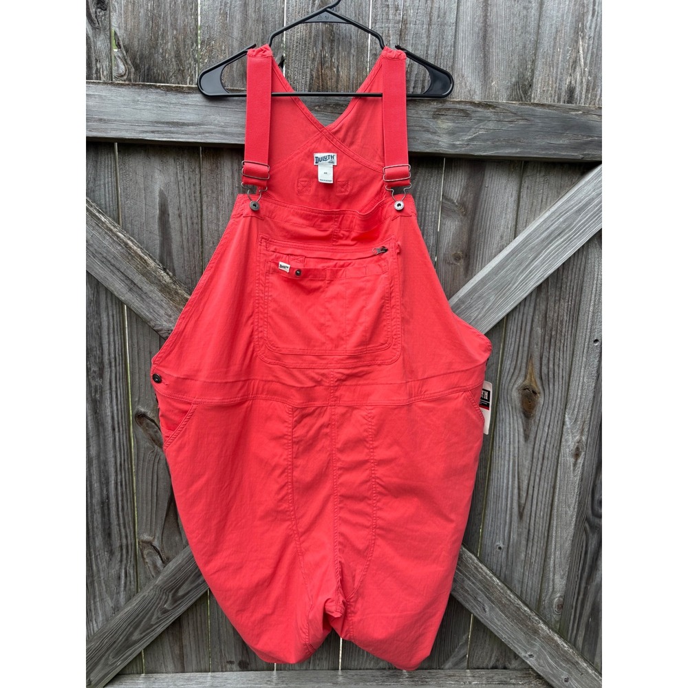 Duluth Trading Co Heirloom Gardening Short Overalls Red Plus 4X 46721 NEW